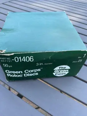 01406 3m Green Corps Quick-change Roloc Disc 3 In Dia 50 Grit Box Of 10