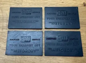 05517 3m Lot Of 4 - Wetordry Rubber Squeegee Tool 2-3/4 Inches X 4-1/4 Inch