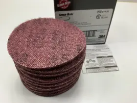 07451-10 3m Scotch-brite 4 Inch Surface Conditioning Disc Hook And Loop Medium Grit 10 Discs