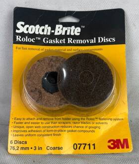 3m 07711 3 Inch Scotch-brite Roloc Gasket Removal Discs Coarse 6