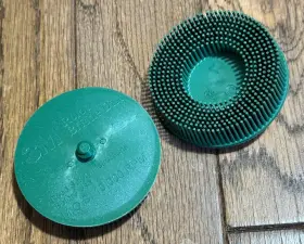 18734 3m 2 New 3 Inch Green Roloc Bristle Disc Set Tapered 50 Grit Scotch-brite Prep