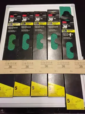 32222 3m Green Corps 36 Grit Sanding File Sheets 2-3/4 Inch X 17.5 Long 25