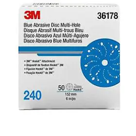 36178 3m Hookit Blue Abrasive Disc Multi-hole 6 240g