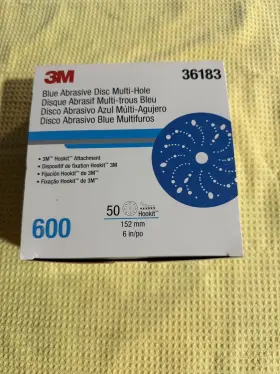 36183 3m Hookit 600 Grit Blue Da Sanding Disc Multi-hole 6 Inch 50 Per Box