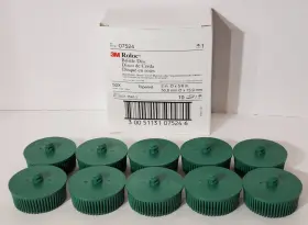 7524-07524 3m 07524 Scotch-brite Roloc Bristle Disc 7524 Green 2 Inch Box Of 10