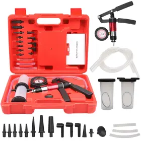 Sz6527 8milelake 21pcs Hand Held Vacuum And Pressure Pump Tester Tool Brake Bleeder Kit With Case