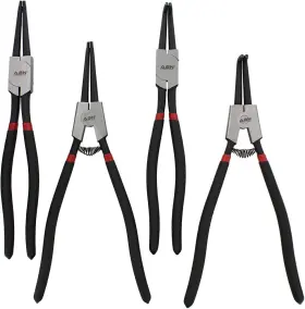 4942 Abn Extra Long Snap Ring Pliers Set - 4pc Lock .090 Inch Tips Black