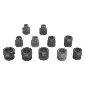 Ma42011s All Trade M7 1/2 Inch Drive Impact Socket Set Stubby 11-piece With 6-point Head Sae