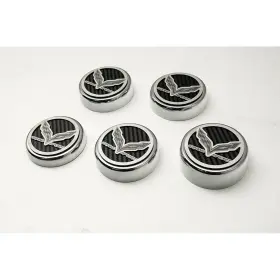 053098-pur American Car Craft 5pc Cap Covers With Purple Cf Vinyl Inlay&flags For 2016-2019 Corvette Gs Automatic