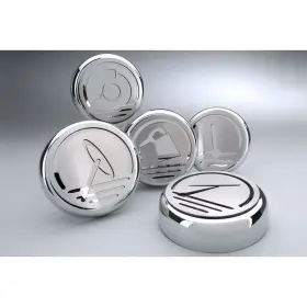 103062 American Car Craft Acc Cap Covers With Brushed Accent Fits 10-15 Camaro V8 Automatic-executive Chrome