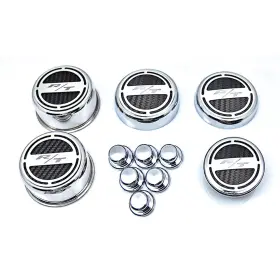 333054-org American Car Craft Acc Cap Covers Orange Cf Inlay Fits 2008-2016 Dodge Charger V8 R/t-deluxe Chrome