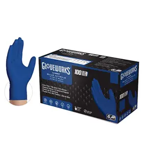 Gwrbn46100 Ammex Corporation Gloveworks Royal Blue Nitrile Raised Diamond Texture