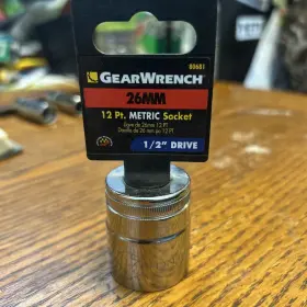 329-80681 Apex 80681 Gearwrench 1/2 Drive 12 Point Standard Metric Socket 26mm
