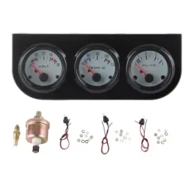 Aramoxtgdzambsv31833 Aramox Triple Gauge Set Universal Car Water Temperature Volt Oil Normal Popular
