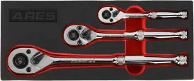 Ares 840129901129 42048-3-piece 90 Tooth Ratchet Set - Premium Chrome Vanadium 3-piece