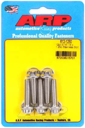 612-1250 Arp Sae Bolt Kit 5 Pack 5/16 Inch - 18 Thread 1.250 Under Head Length