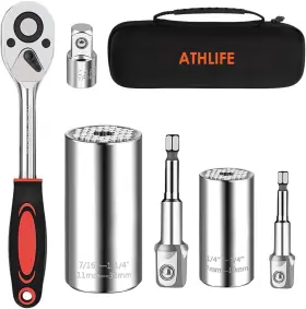 Athlife 623064708318 Universal Socket Wrench Set 11-32mm 7-19mm Professional 6pcs Chrome