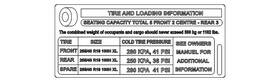 Audi 8k9-010-502-ar Genuine Tire Information Label