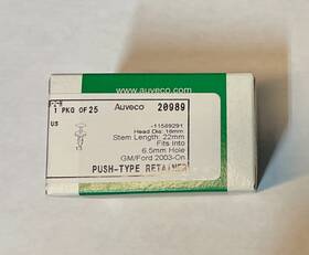 Auveco 20989 25 Push-type Retainer 18 Mm Dia Head 11589291