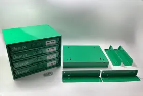 6650bhm-b-3b-1-924b Auveco 2-96 Metal Drawer Cabinet 4 Large Empty Parts Drawers 15 Inch Tall Stand