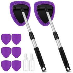 Baderke Le-baderke-2911 10 Pcs Windshield Cleaner Tool Set With Extendable Handle And Microfiber Bonnets