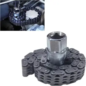 Bdzmc-bc-364 Bdzmc Automotive Oil Filter Chain Wrench Adjustable Pipe Silver&black