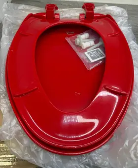 B1200slowt153 Bemis 1200slowt Elongated Plastic Toilet Seat In Red With Sta-tite Easy-cle