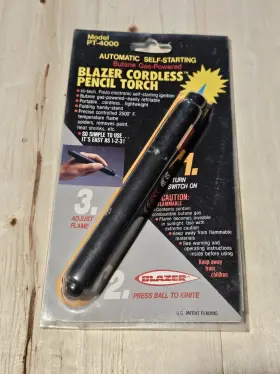 189-4000 Blazer Pt4000 Butane Pencil Torch New Old Stock Nos Sealed Cordless