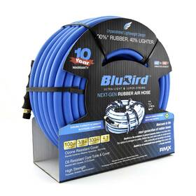 Blubird 10010352 Bb38100 3/8 Inch X 100ft Lightweight Polyester Braided Rubber Air Hose