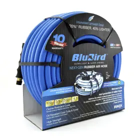 10010352 Blubird Bb38100 3/8 Inch X 100ft Lightweight Polyester Braided Rubber Air Hose