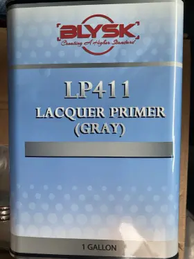 Lp411 Blysk High Build Acrylic Lacquer Primer Gray Gallon Fast Dry Easy Sanding