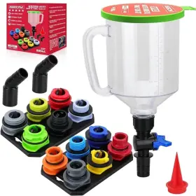 88044 Branded 18-piece Engine Oil Funnel Set Transparent With Red And Green Top