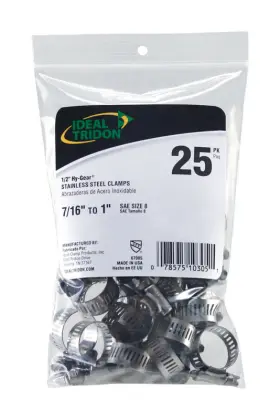 6708550 Breeze Clamp Hoseclmp 7/16-1 Ss 25pk