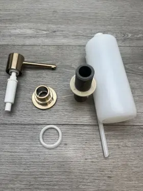 Rp79275gl Brizo Deck Mounted Soap Dispenser 13 Oz Capacity Luxe Gold Used