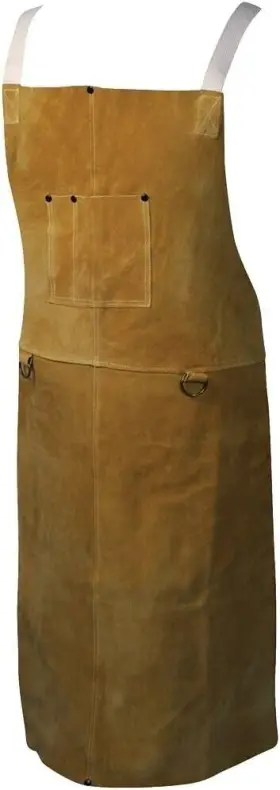 3142 Caiman New Boarhide 42 Inch Leather Bib Apron Brown