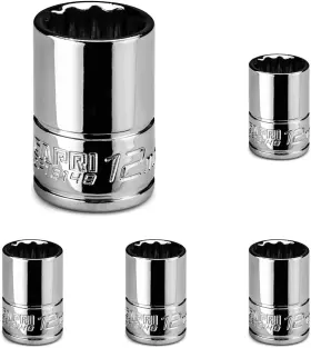 Cp-16149 Capri Tools 12 Mm Shallow Socket 1/4 Inch Drive 12-point Pack Of 5