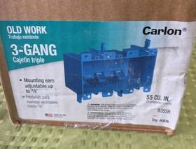 Carlon B355r 6 663156 Rectangle 3 Gang Outlet Box Pvc Blue-mfg#