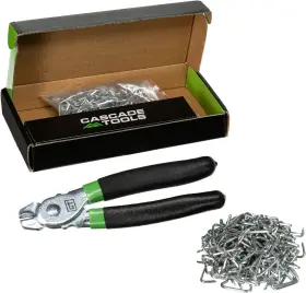 Cascade Tools 850020546022 Hog Ring Pliers Kit With 1000 Pack Of 3/4 Inch Rings Galvanized Black Silver