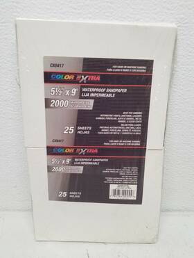 Color Extra Cx8417 5-1/2 Inch X 9 Waterproof Sandpaper 2000 Mirror Fine - 25 Sheets