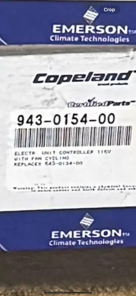 943-0154-00 Copeland 115v Euc With Fan Cycling