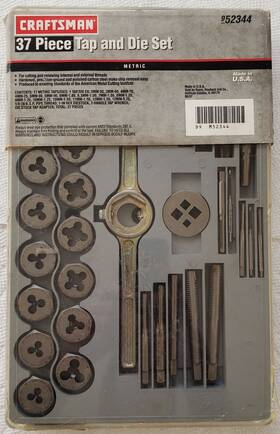 Craftsman 009-52344 37-pc Metric Tap And Die Set #52344 Usa Complete With 1 Broken