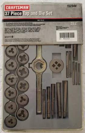 009-52344 Craftsman 37-pc Metric Tap And Die Set #52344 Usa Complete With 1 Broken