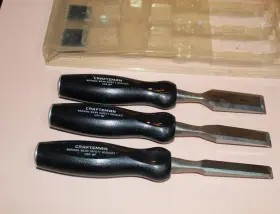 36857 Craftsman 3-piece Usa Forged Steel Wood Chisel Set 1/2 Inch 3/4 1