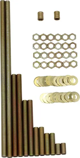 Creative Hobbies 816682024865 64 Piece Lamp Repair Hardware Assortment Pack 1/8 Ip Gold