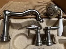 Ts21104bn Csi Moen Weymouth 2 Handle Roman Tub Faucet W Hand Shower Brushed Nickel