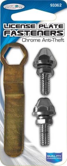 Custom Accessories 077341933625 12 Pack - License Plate Fastener With Tool Anti-theft 93362