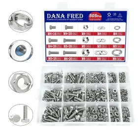 M4m5m6 Dana Fred 510pcs Hex Head Cap Screws Bolts Washers Kit 304 Silver
