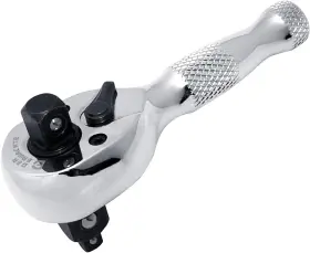 3in1st Der Erwachte 3-in-1 Stubby Ratchet Handle 1/4 Inch 3/8 3in1 Silver