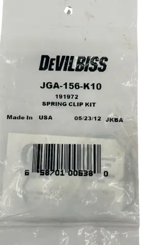 Jga-156-k10 Devilbiss 191972 Genuine Spring Clip Kit New