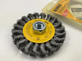 Dw4930 Dewalt 4 Inch X 5/8-inch Full Cable Twist Wire Wheel Carbon Steel